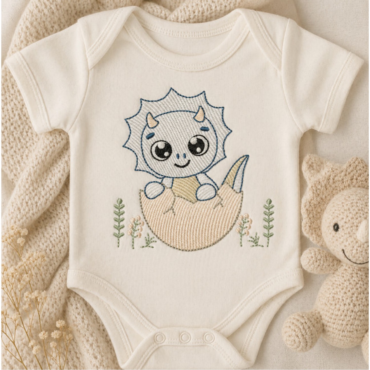 Baby dinosaur Embroidery Design