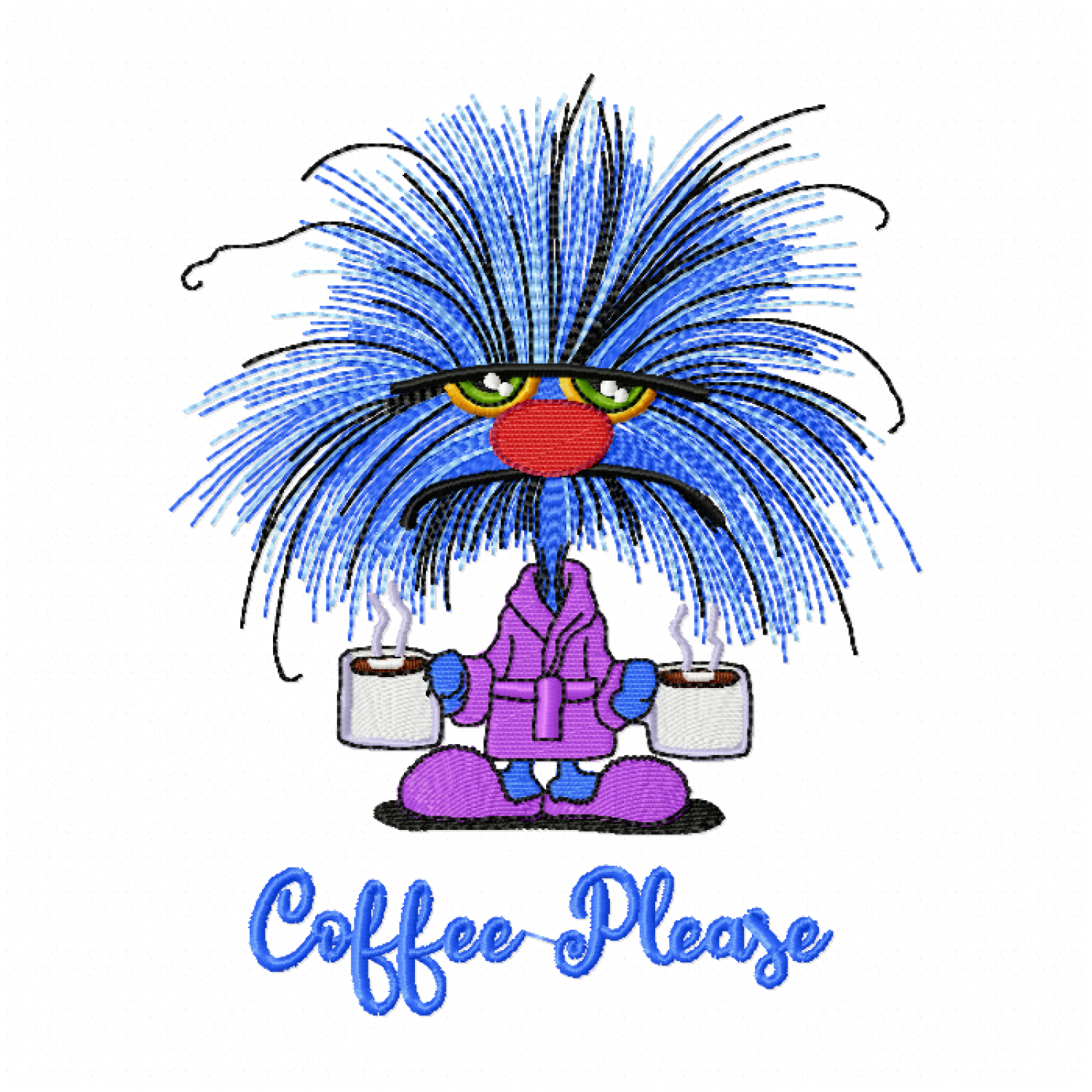 Coffee Please Embroidery Design