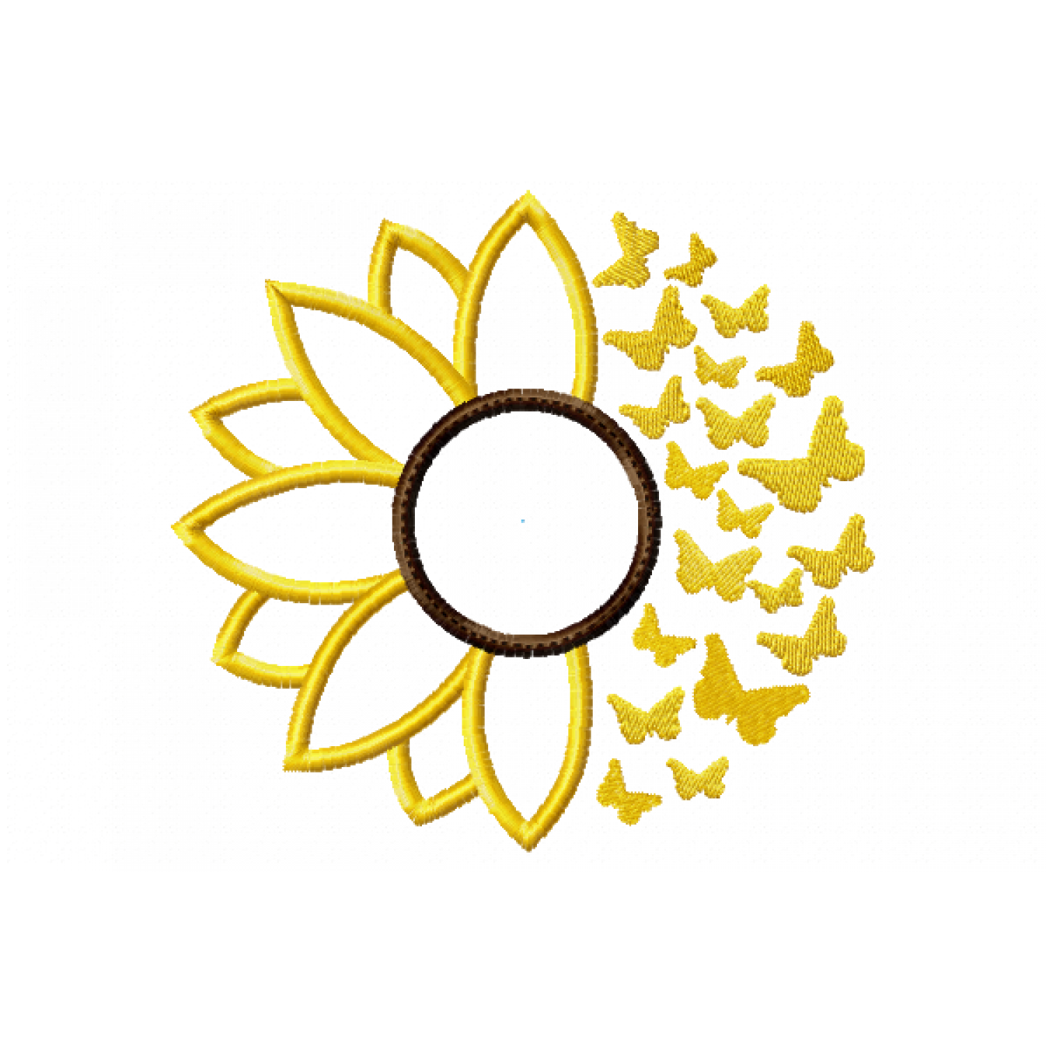 Sunflower butterflies Embroidery Design
