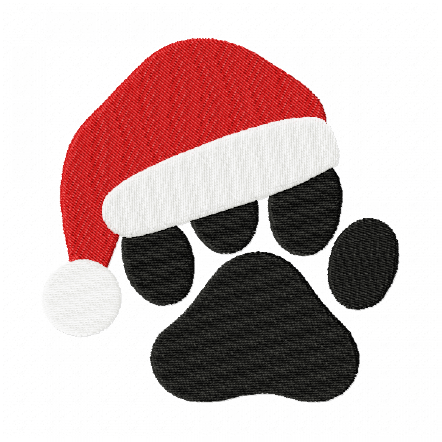 Christmas Dog Paw embroidery Design