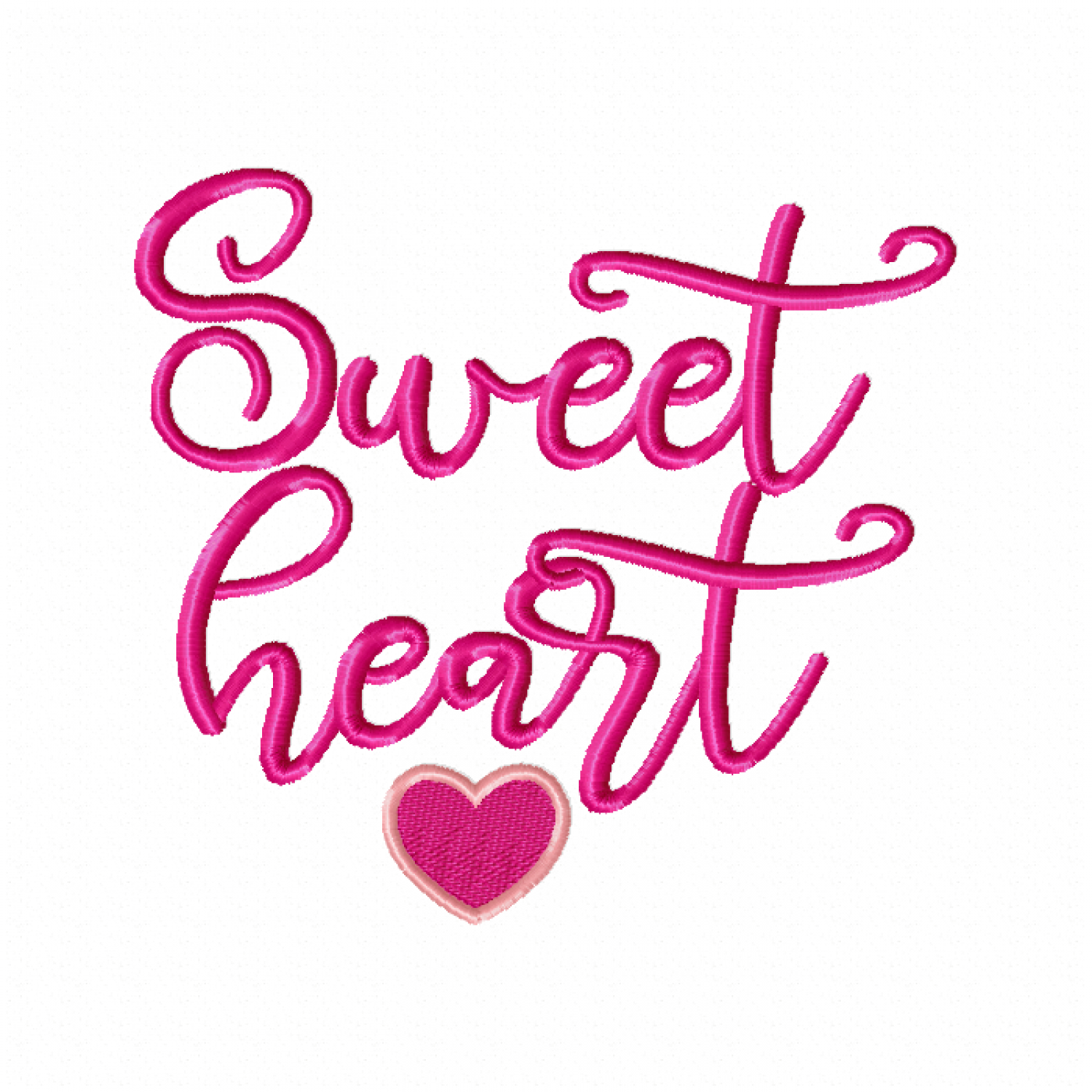 Sweetheart Embroidery Design (3 Sizes)