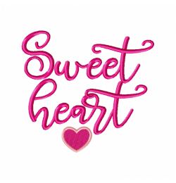 Sweetheart Embroidery Design 3 Sizes