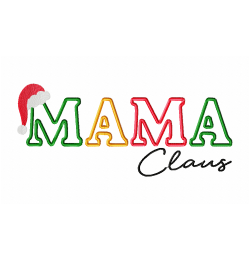 Mama Claus Embroidery Design 4 sizes Mama Claus Embroidery Design 4 sizes