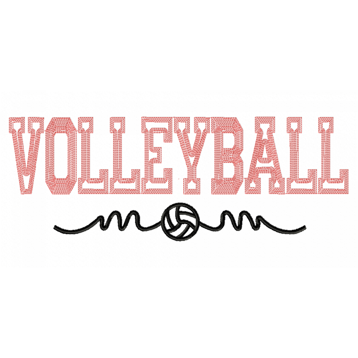 Volleyball Mom Embroidery Design 3 Sizes