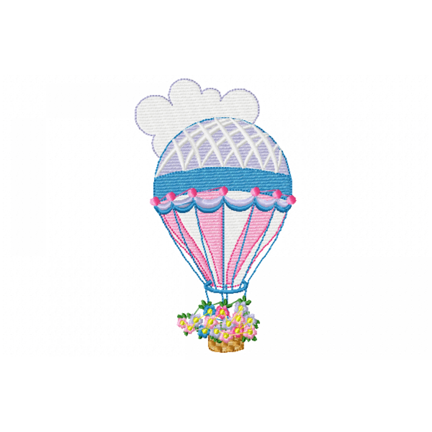 Cute Air Balloon Free Embroidery Design