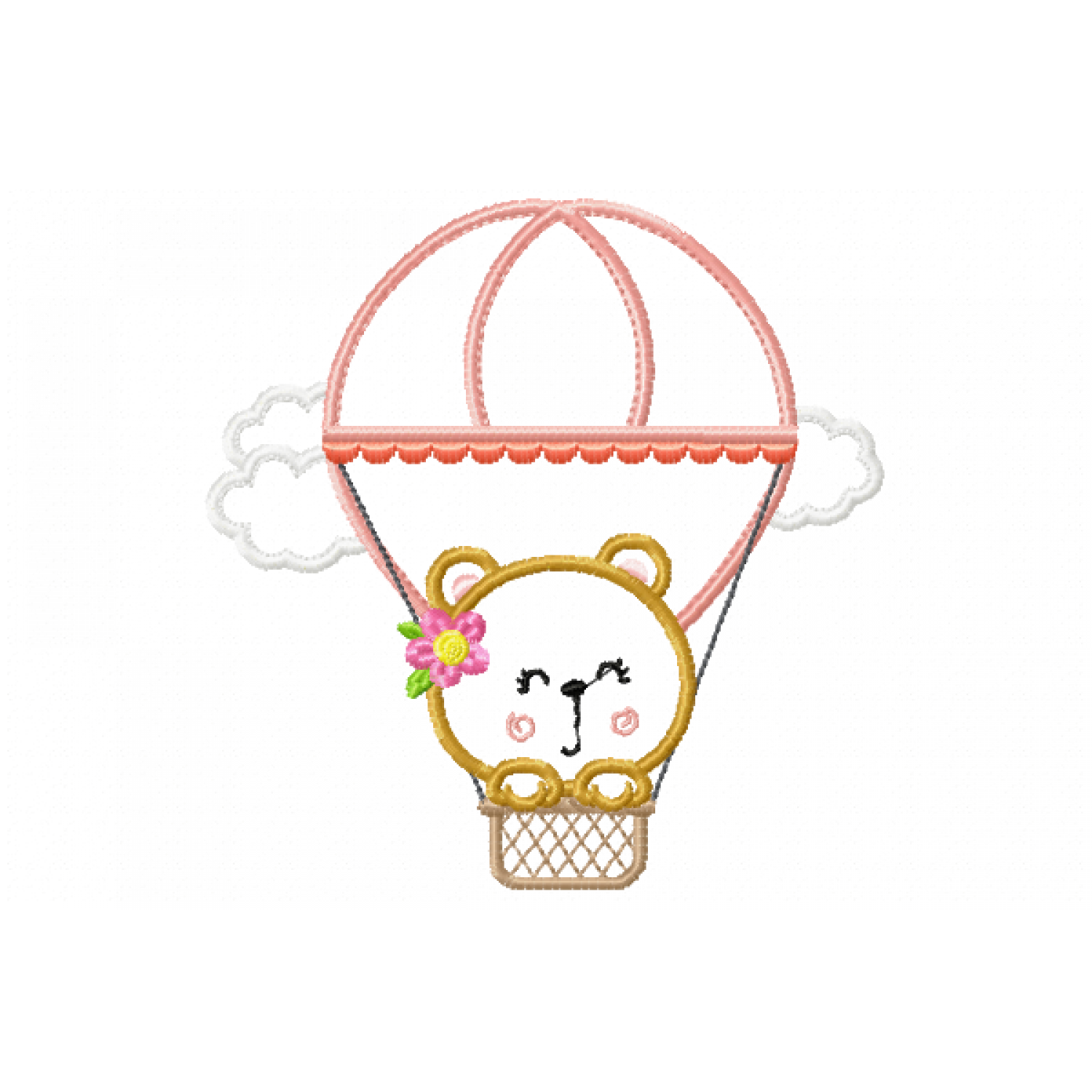 Air balloon Embroidery Design
