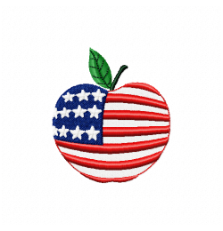 American Apple Embroidery Design