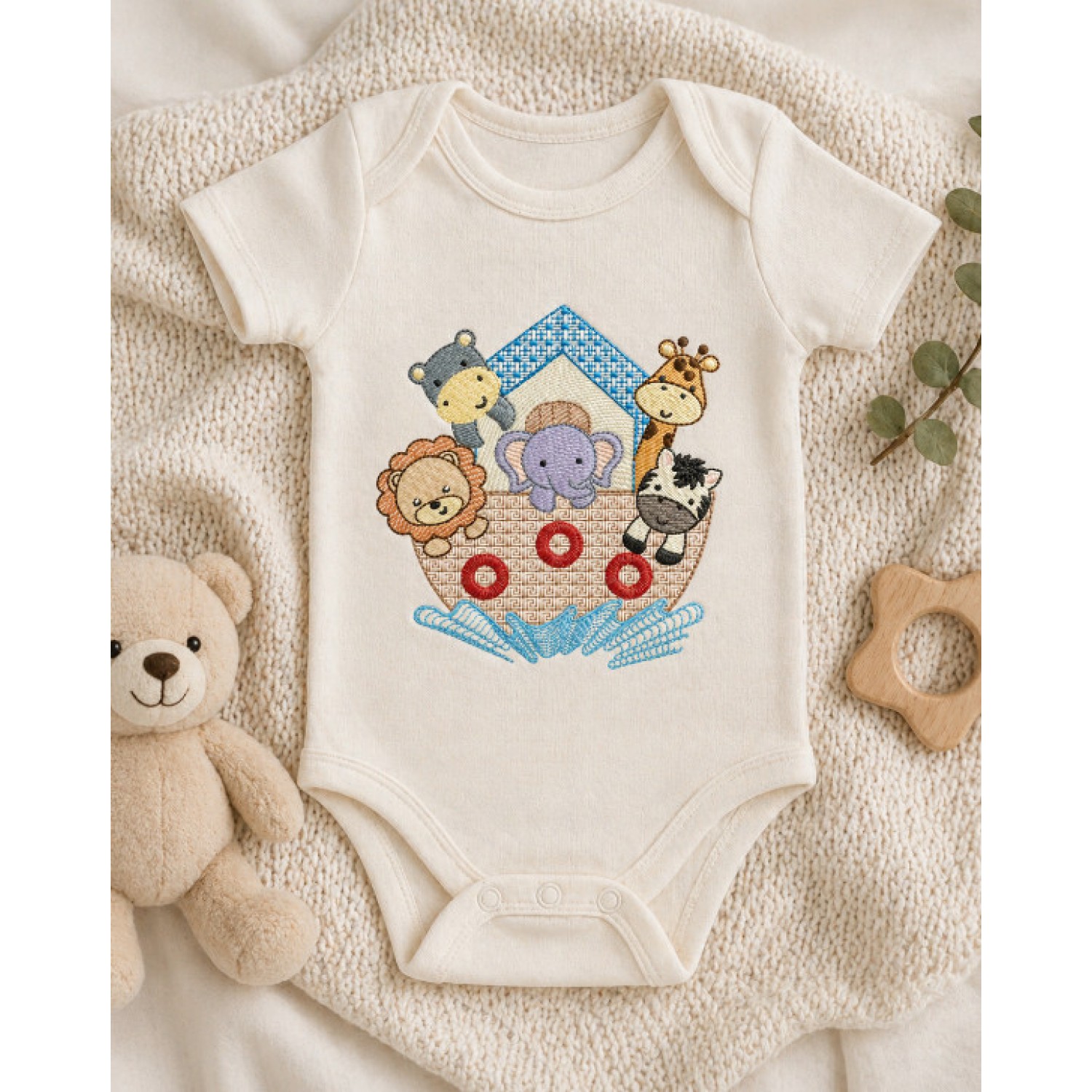 Animal Boat Adventure Embroidery Design