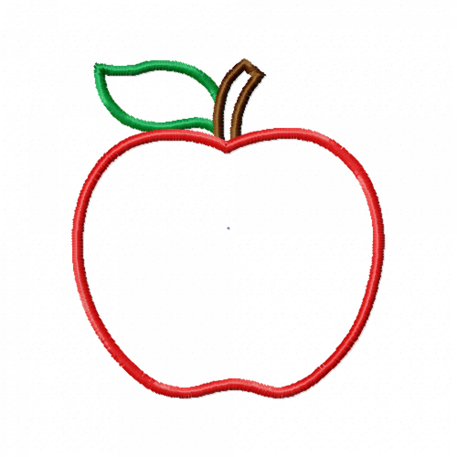 Apple Applique Embroidery Design 4x4