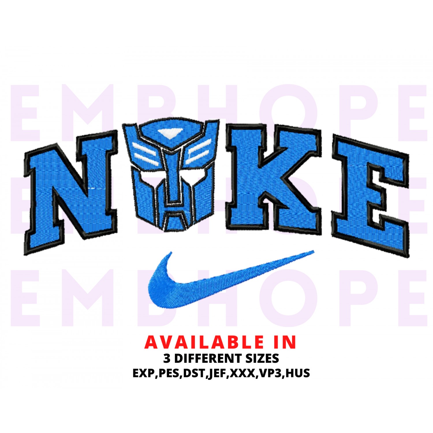 Superhero And Logo Sports Embroidery Design 3 Sizes