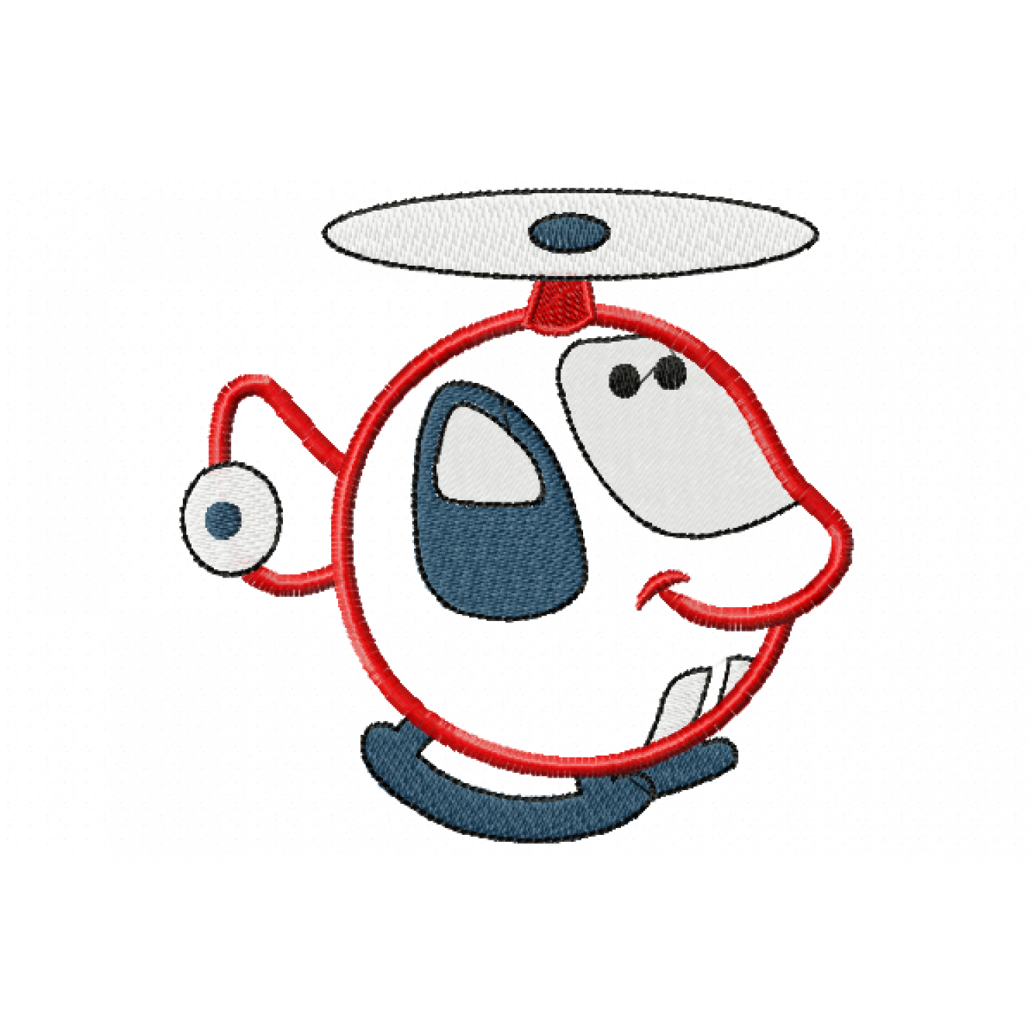 Cute Airplane Embroidery Design 5x7