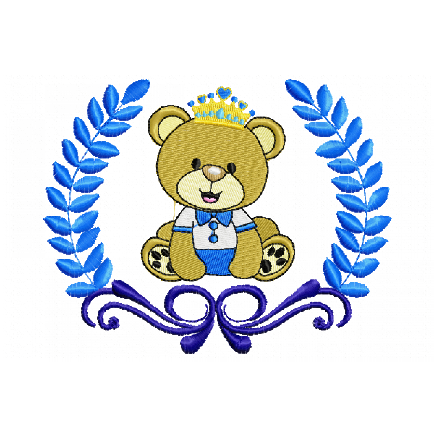 Baby Bear king Embroidery Design