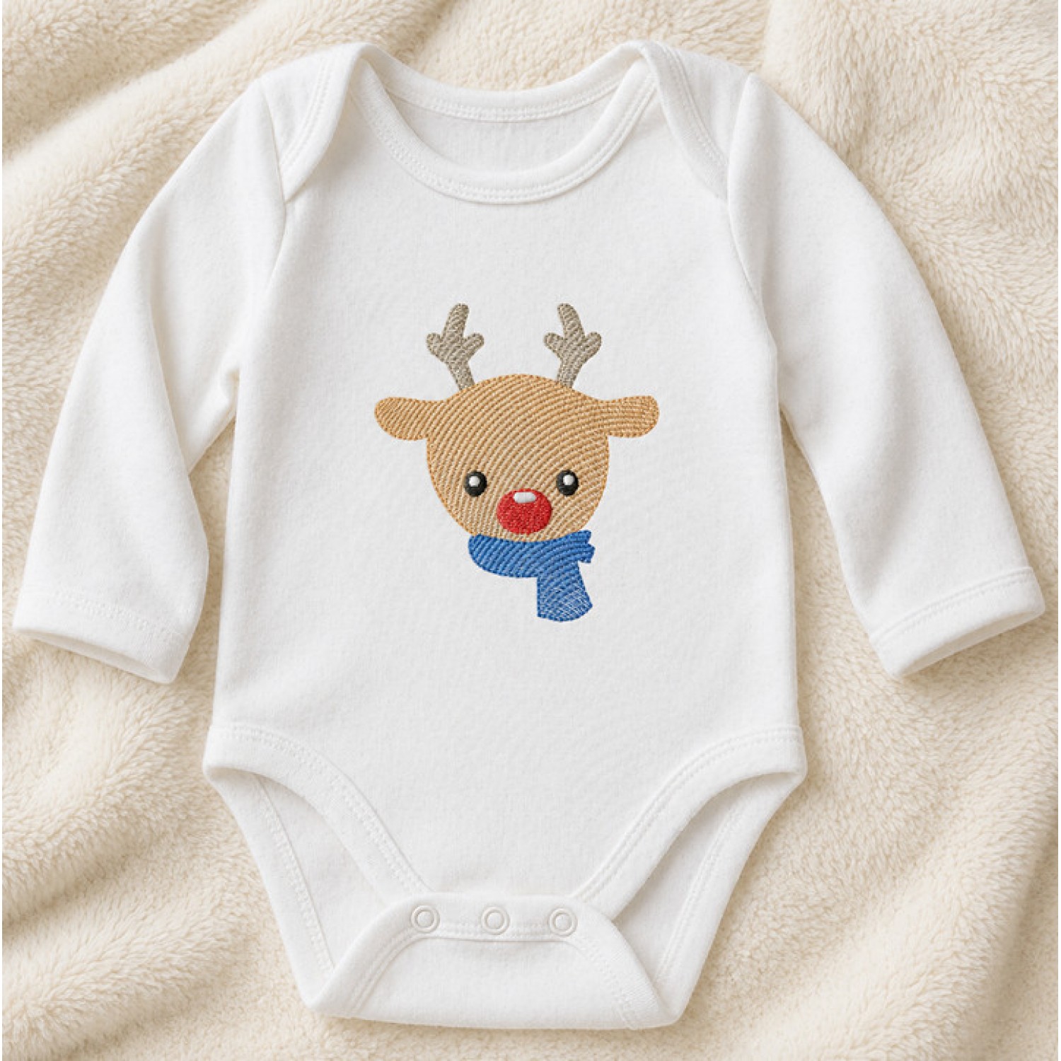 Baby Reindeer Embroidery Design 4x4