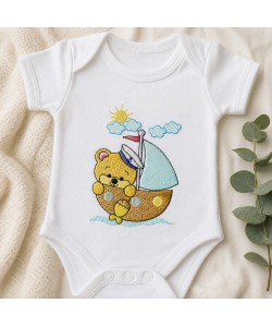 Baby Sailor Bear Embroidery Design