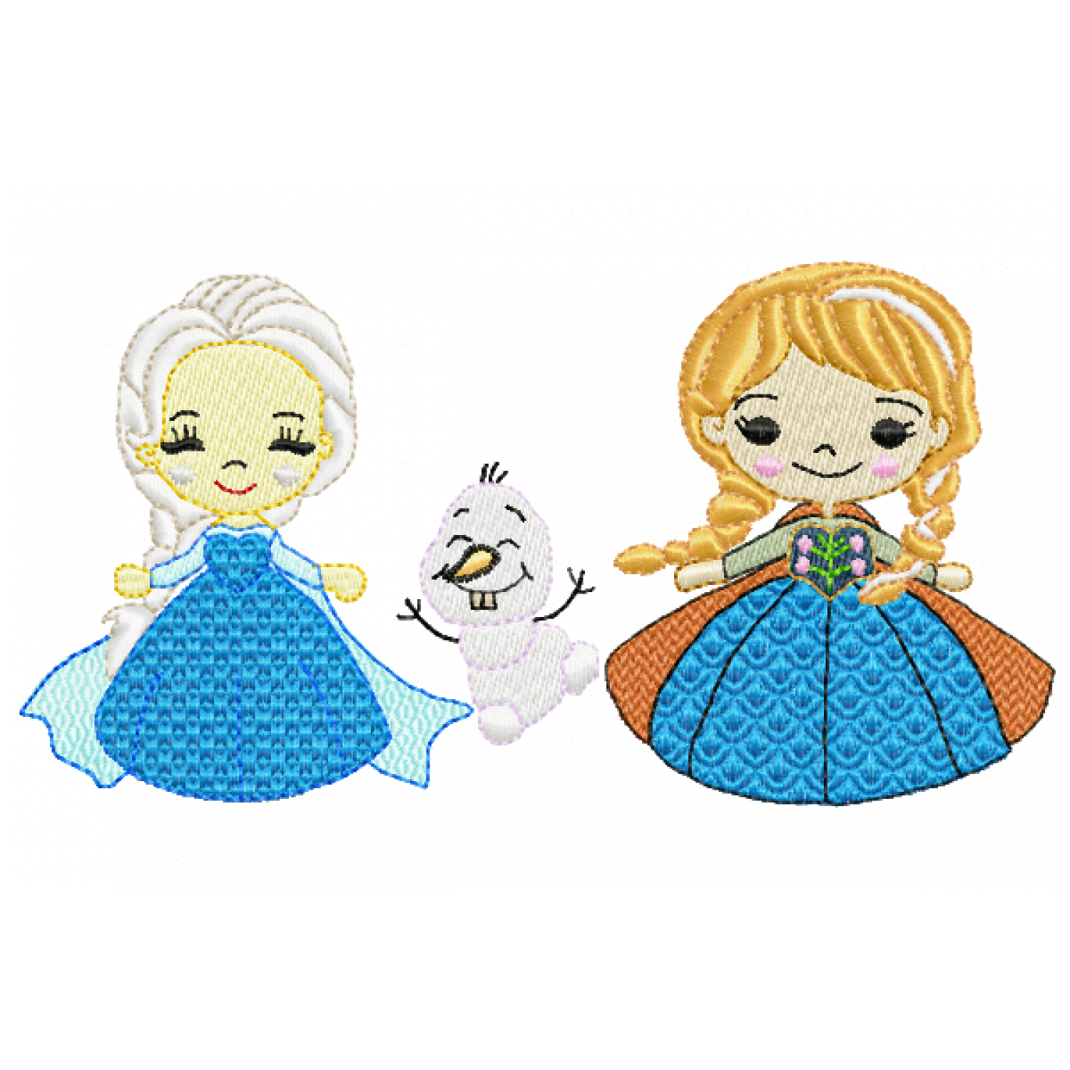 Baby Ice Princess Sisters Embroidery Design