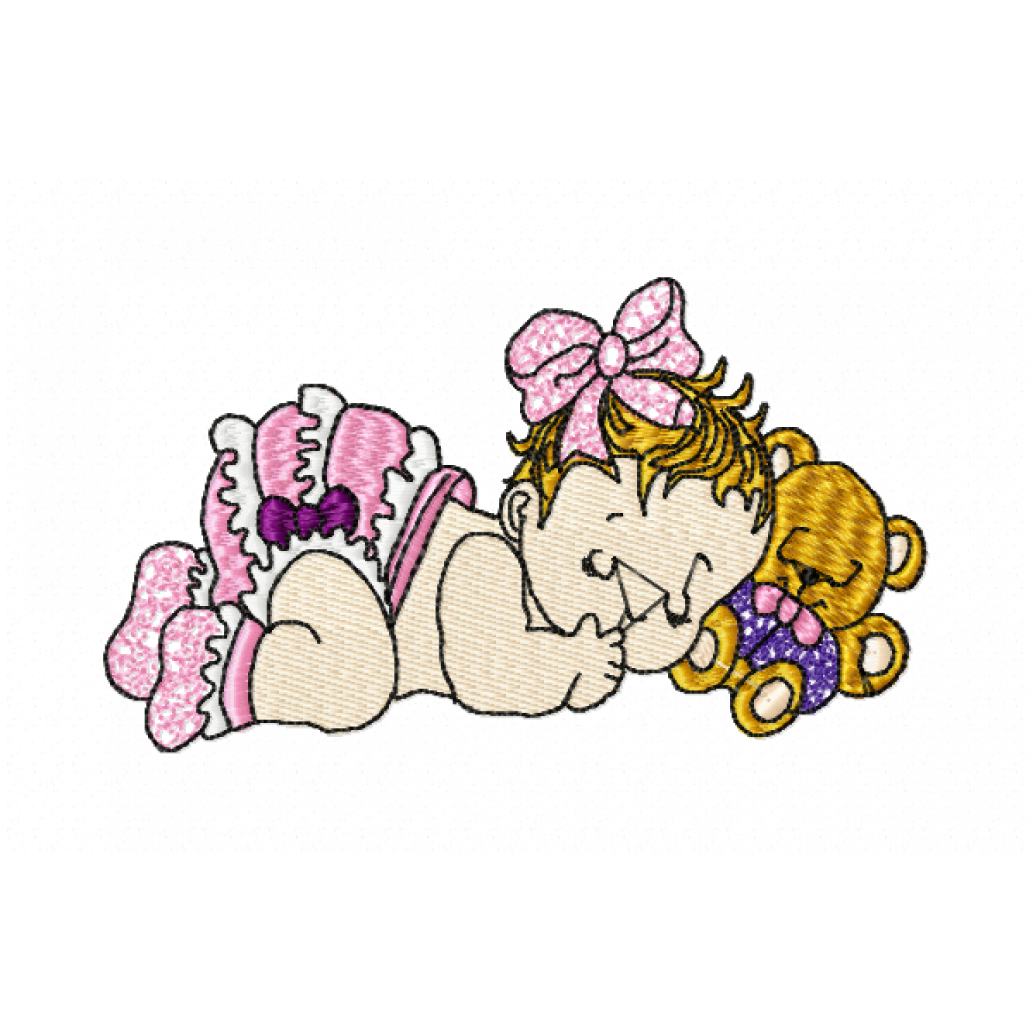 Cute Baby Girl Embroidery Design