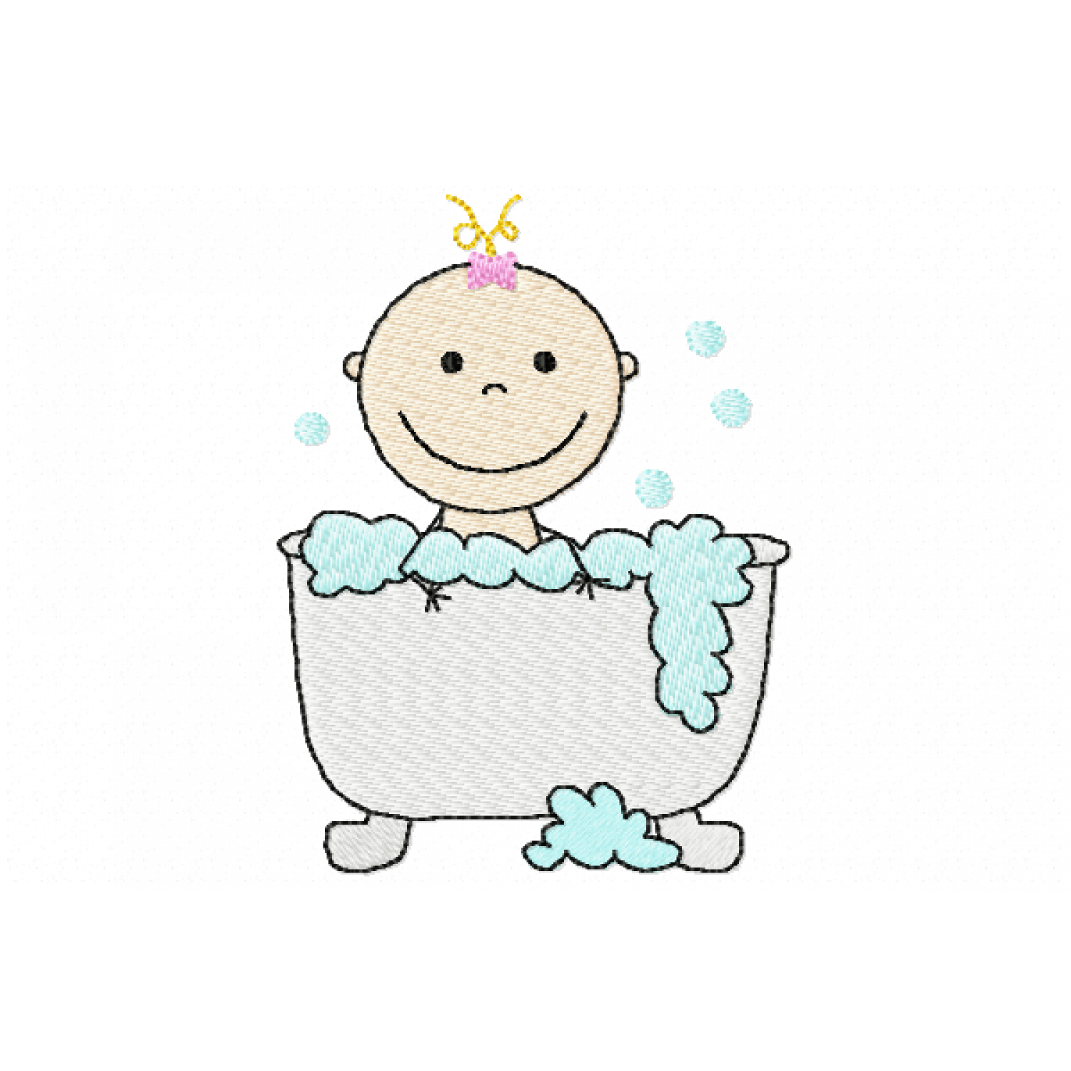 Baby girl bathroom Embroidery Design