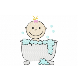 Baby girl bathroom Embroidery Design