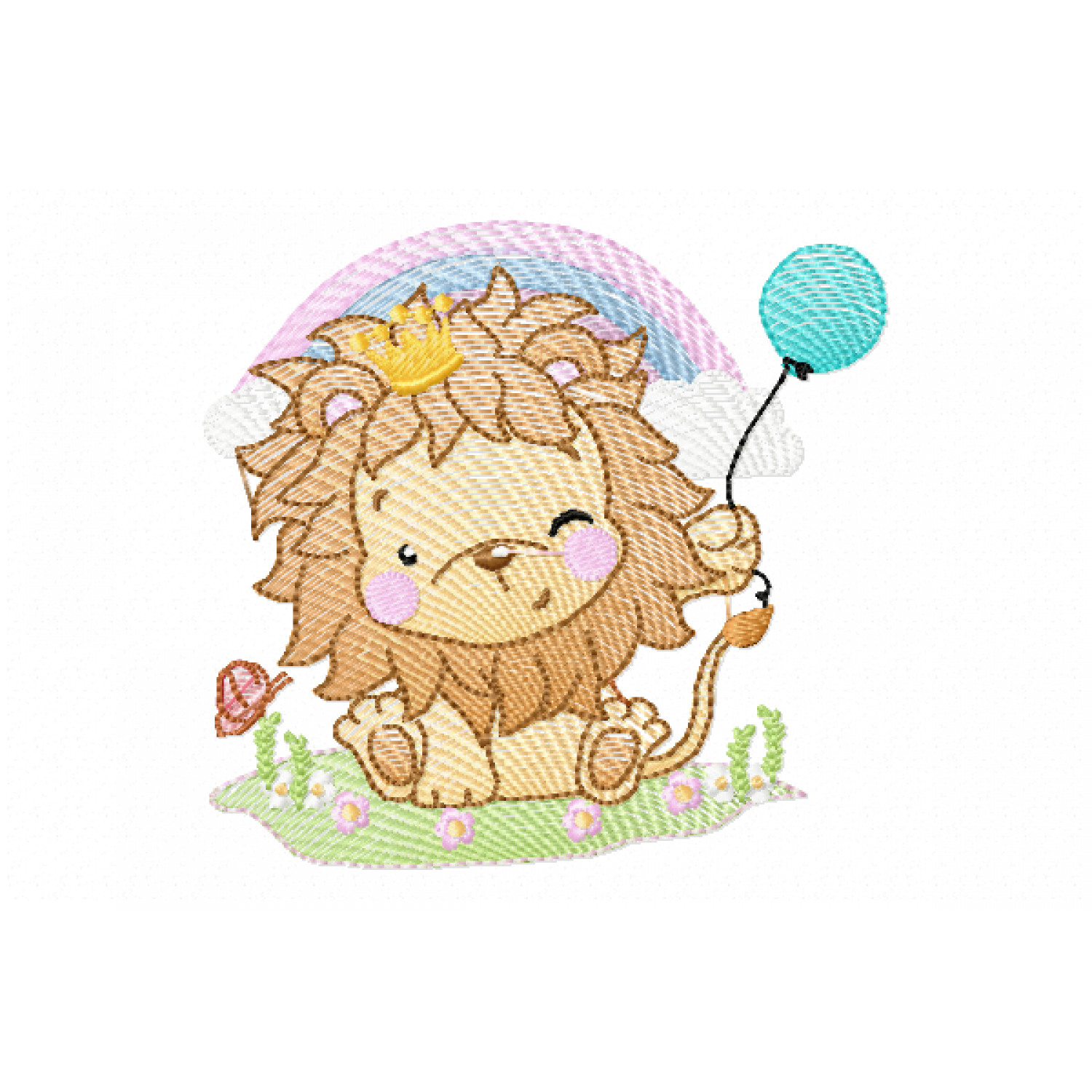 Baby lion Embroidery Design