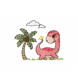 Baby Dinosaur Free Embroidery Design