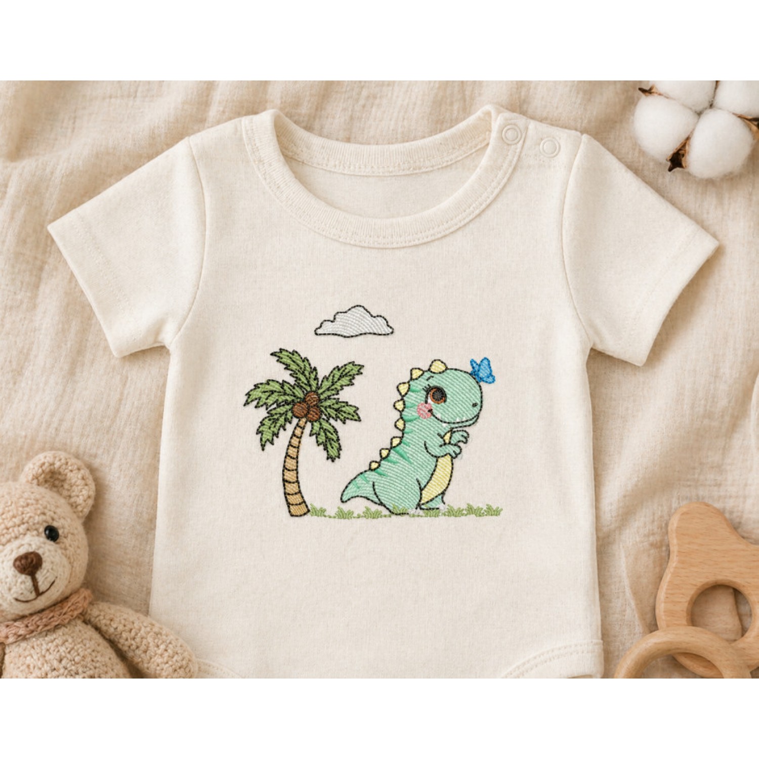 Baby Dinosaur Embroidery Design