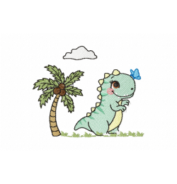 Baby Dinosaur Free Embroidery Design