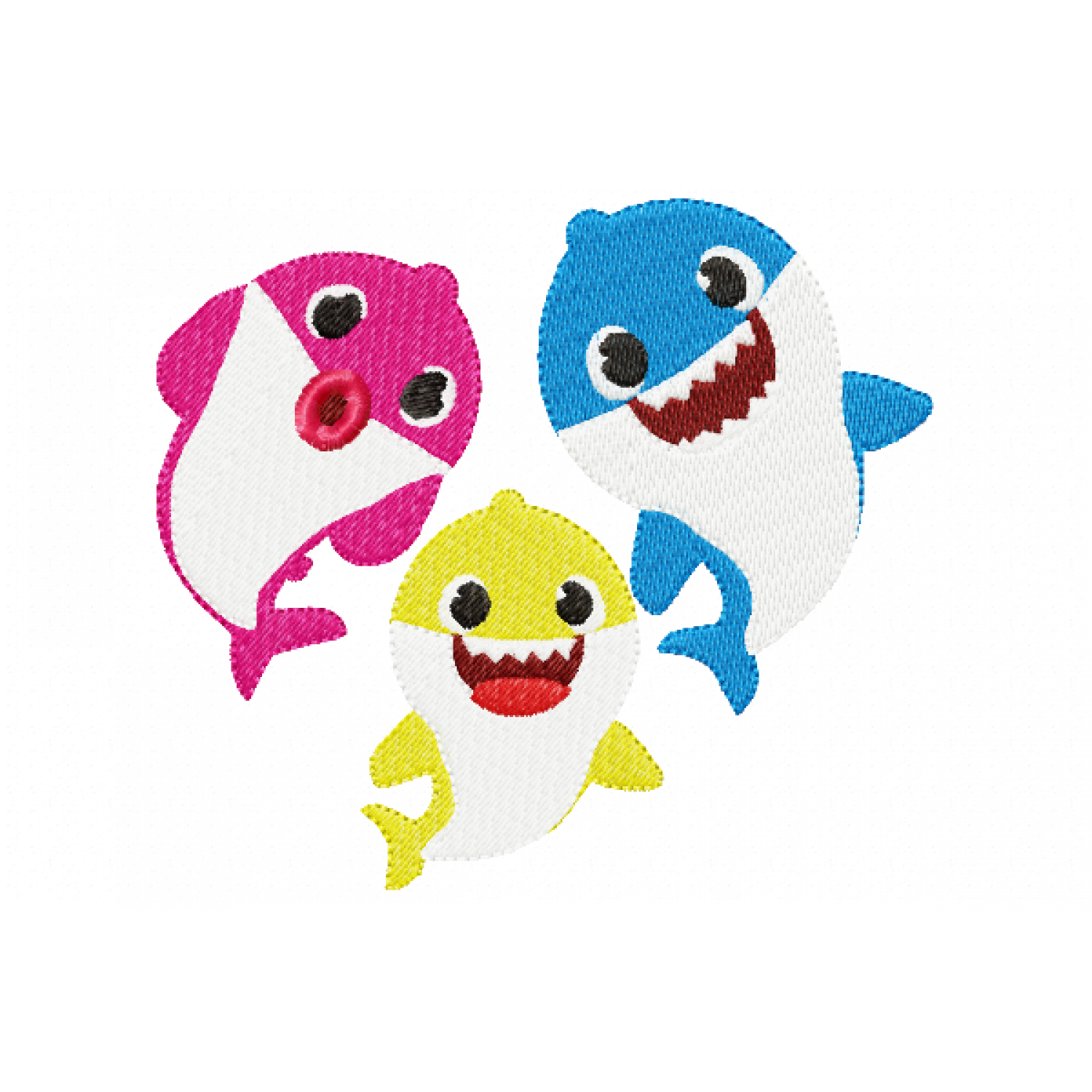 Cute Baby Shark Embroidery Design 5x7