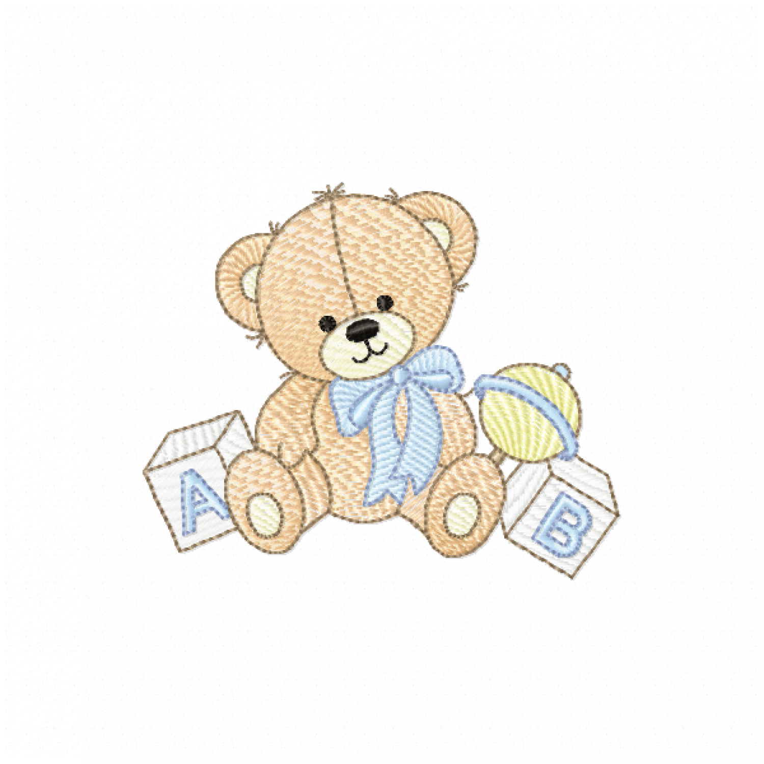 Baby Teddy Embroidery Design 4x4