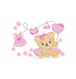 Baby bear Embroidery Design 5x7