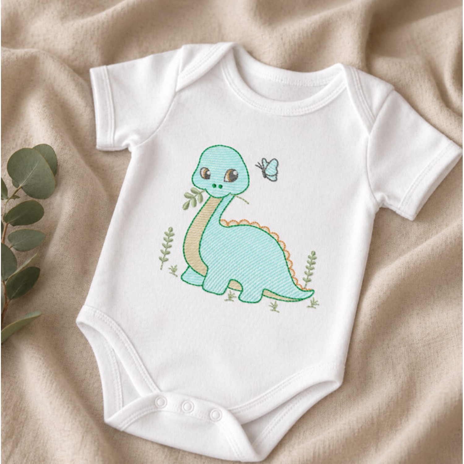 Baby Dinosaur Embroidery Design