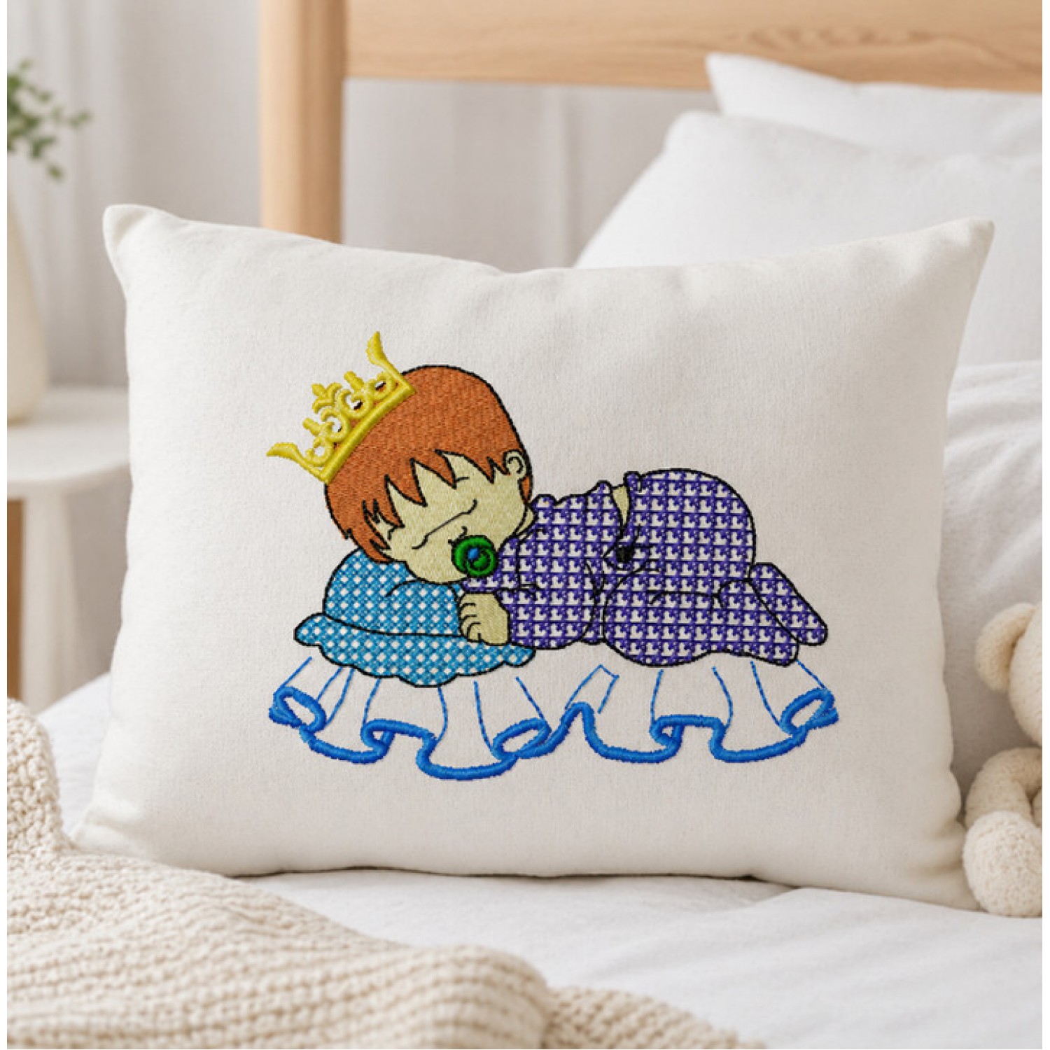 Baby King Embroidery Design