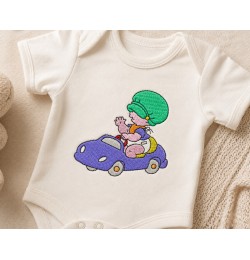 Baby on Car Embroidery Design