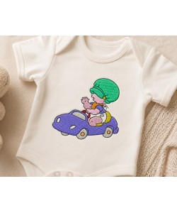 Baby on Car Embroidery Design