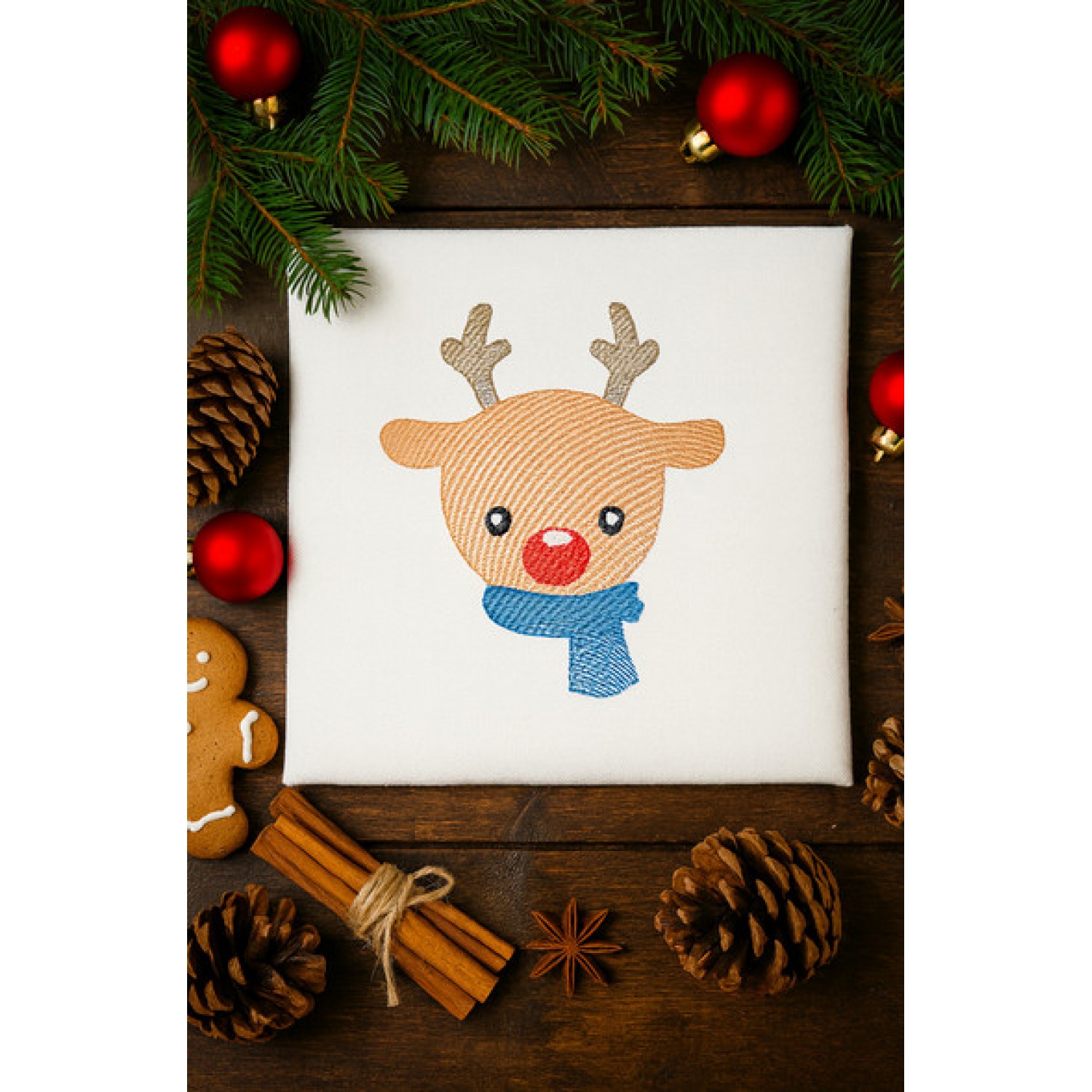 Cute Baby Reindeer Embroidery Design 4x4