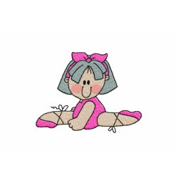 Tutu girl Embroidery DESIGN 5X7 PES
