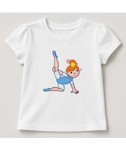 Cute Little Gymnast Girl Embroidery Design