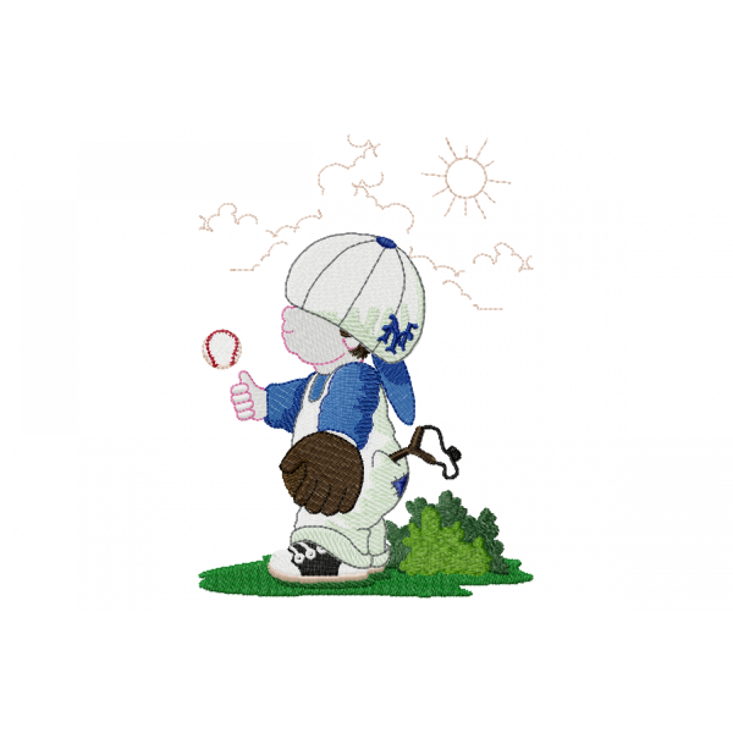 Baseball Boy Embroidery Design