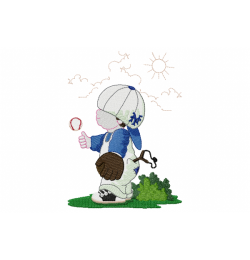 Baseball Boy Embroidery Design