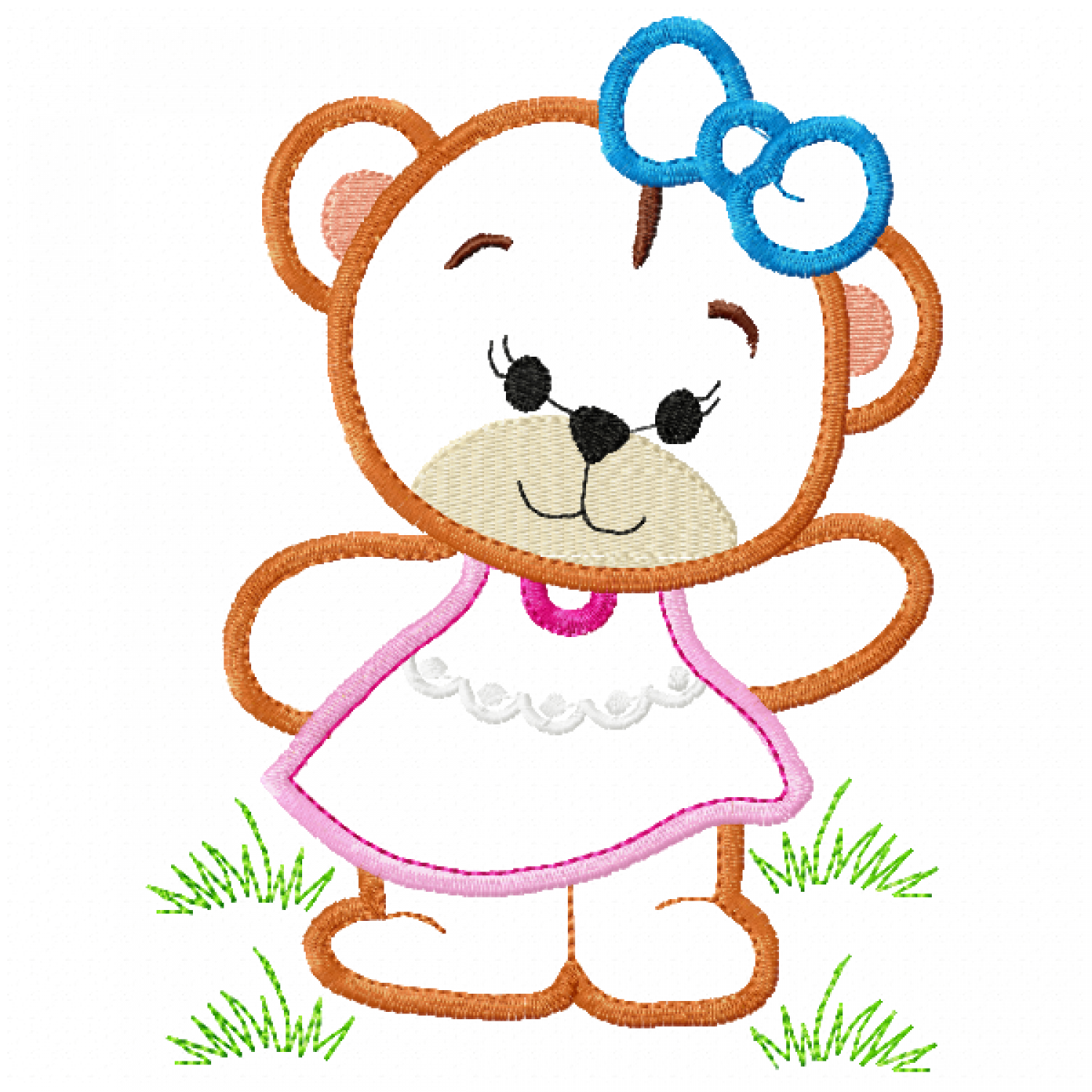 Bear Girl Embroidery Design