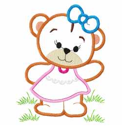 Bear Girl Embroidery Design