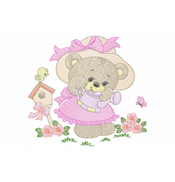 Bear Girl Embroidery Design