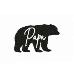 Bear Papa Embroidery Design