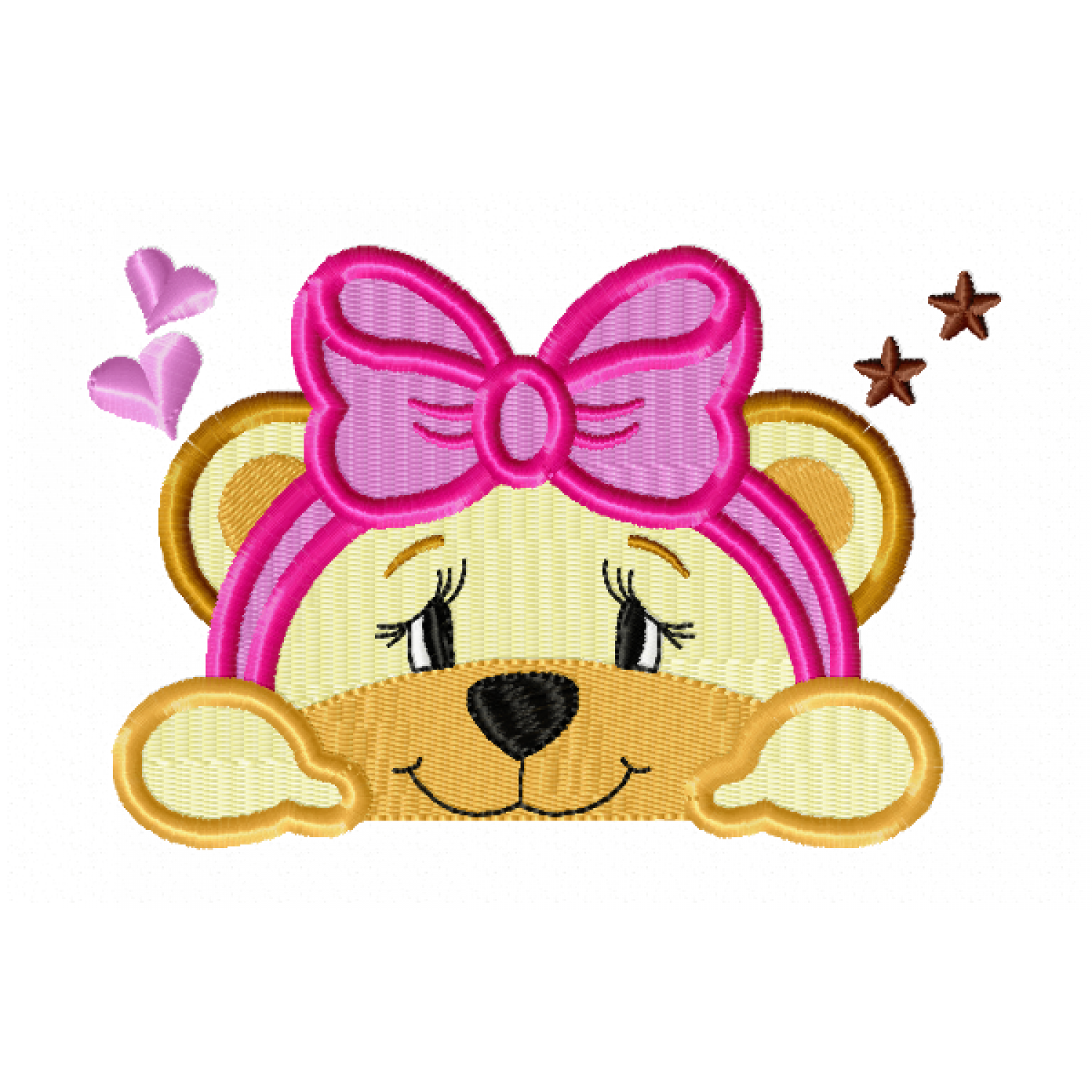 Bear girl face Embroidery Design