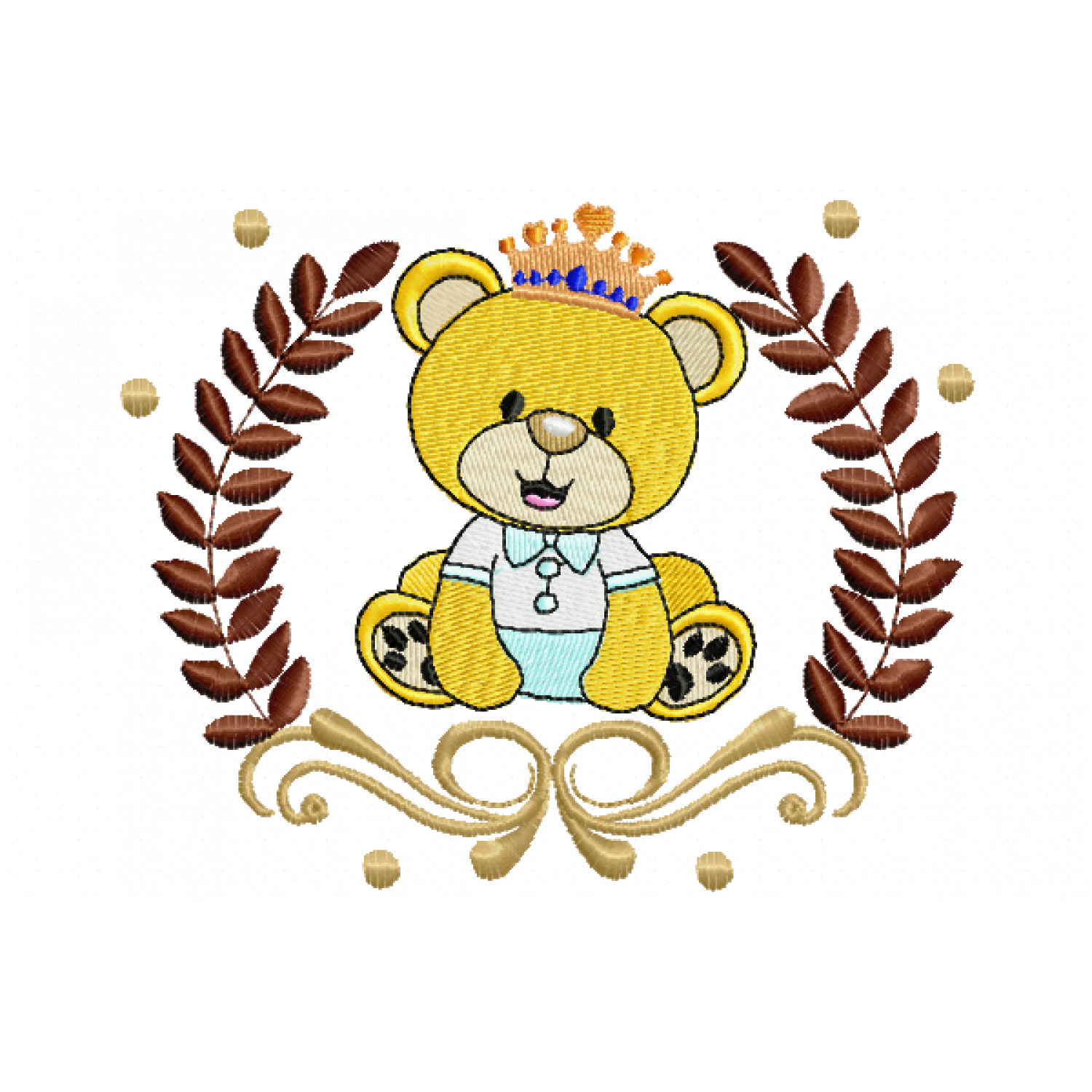 Bear in frame Embroidery Design