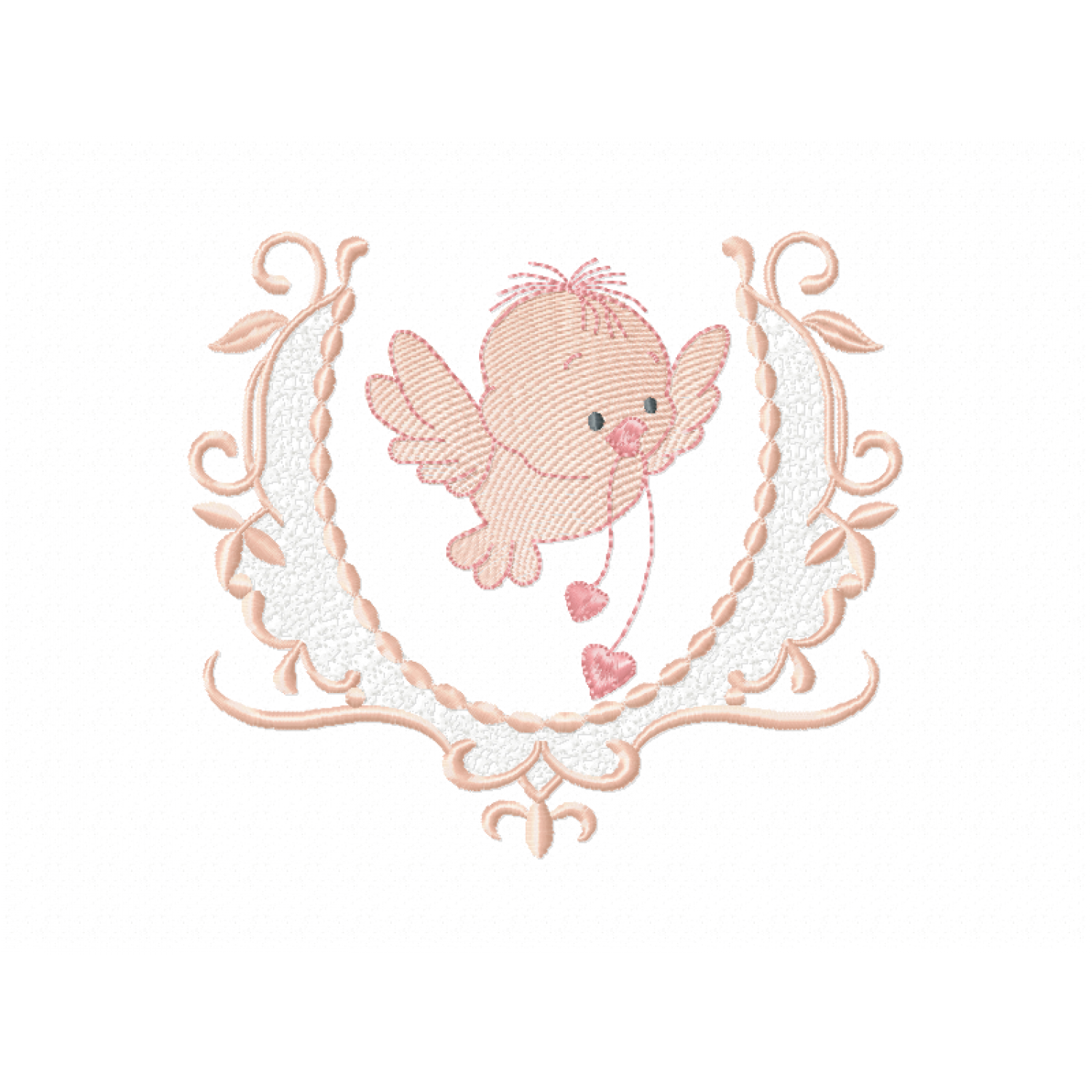 Bird with frame Embroidery Design