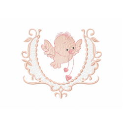 Bird with frame Embroidery Design