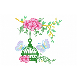 Birdcage Embroidery Design