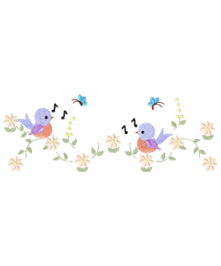 Free Birds singing Embroidery Design 5X7 Free Birds singing Embroidery Design 5X7