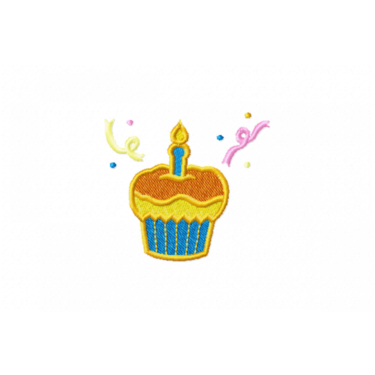 Birthday Cupcake Embroidery Design