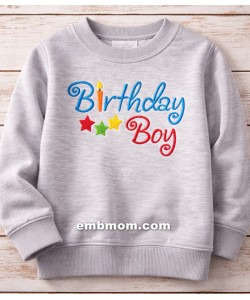 Cute Birthday Boy Embroidery Design 5x7 Cute Birthday Boy Embroidery Design 5x7